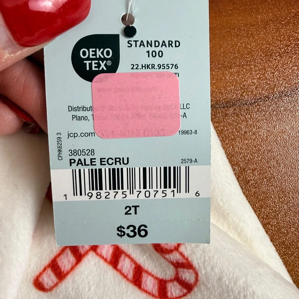 Okie Dokie‎ Kids 2T Set Fleece Candy Cane Heart Print Long Sleeve Pants